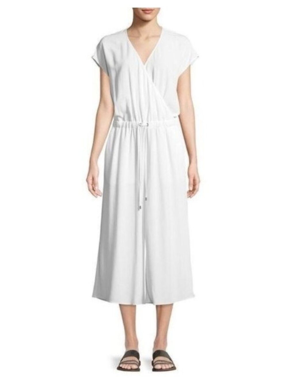 🛍 Eileen Fisher Crepe Wide Leg Jumpsuit White Size XL